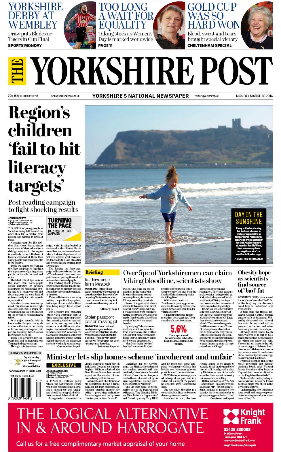 "The" Yorkshire Post relaunches with new content, lighter design and