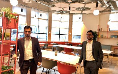 Twin Dynamics co-founders Noukheaz Ahmed (left) and Shrawasti Sahare