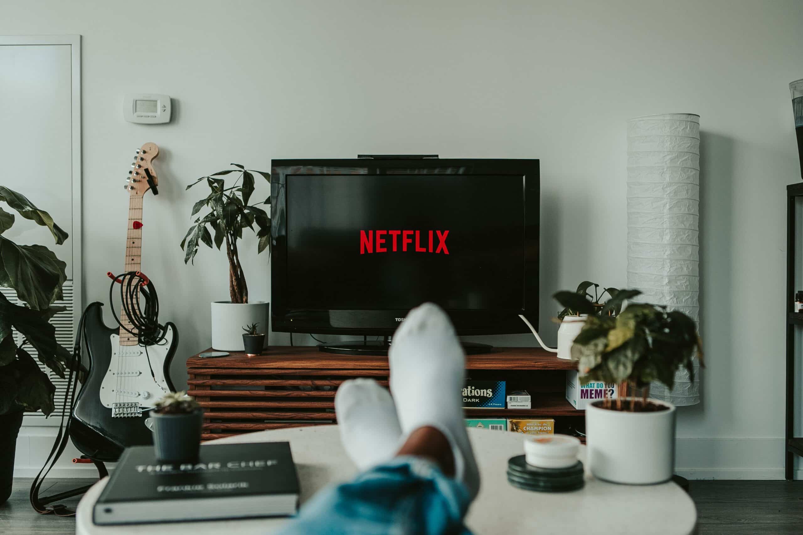 A TV screen with Netflix displayed as it features on the YouGov list.
