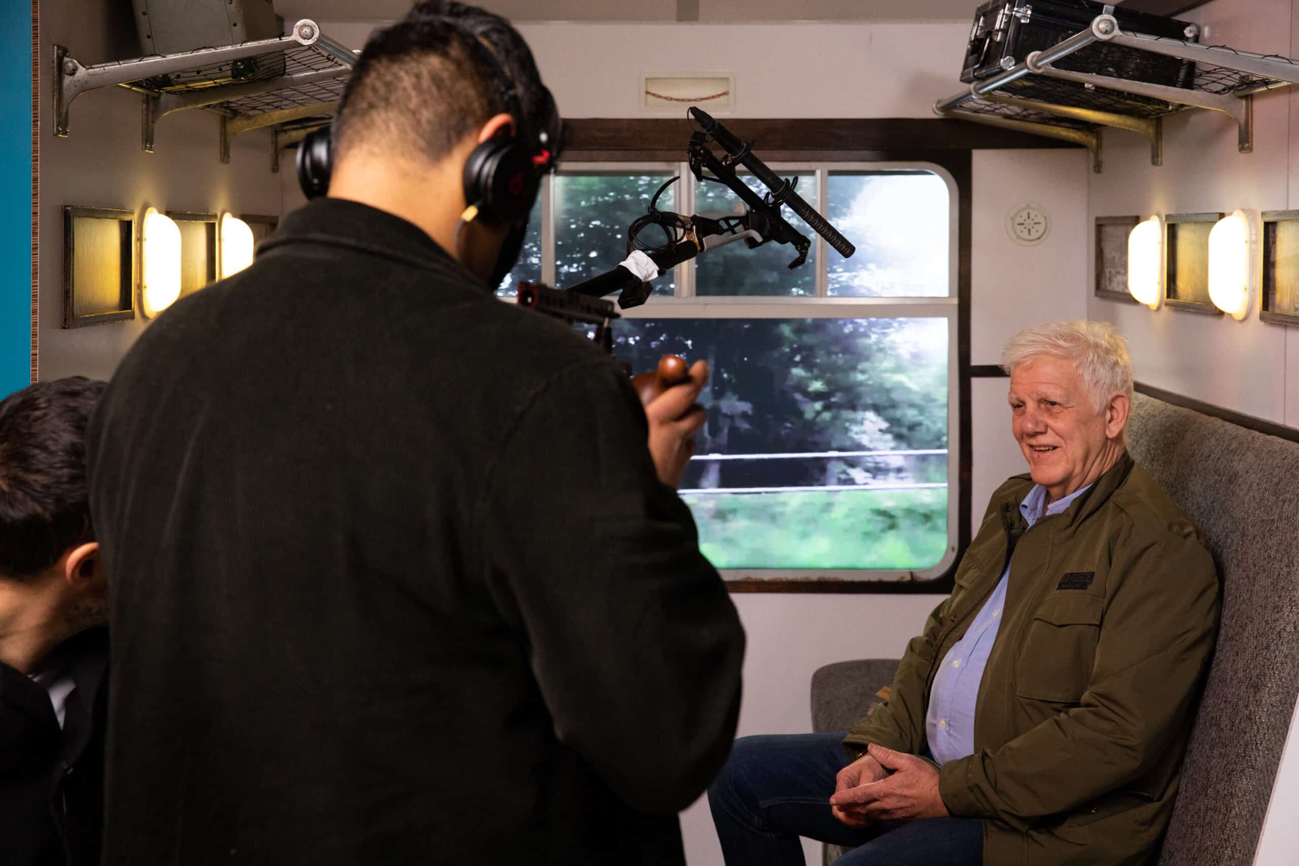 Pictured: Tom Henderson in the Harry Potter train carriage set.