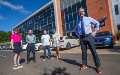 Baltic's management team outside the new HQ