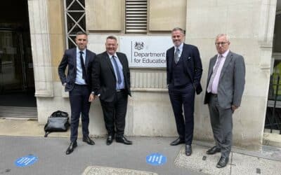 l-r: Dan Hughes with Mark King, Jamie Carragher and Lord Stuart Polak