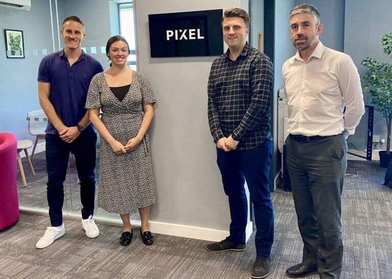 Left to right: Parfetts' Matt Price and Mel Bruton with Pixel's Ben Price and Simon Hardisty.