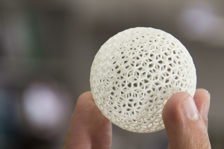 A 3D-printed ball