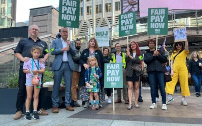 Picketing Reach journalists at Canary Wharf