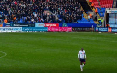 Roe and Co branding at Bolton's stadium
