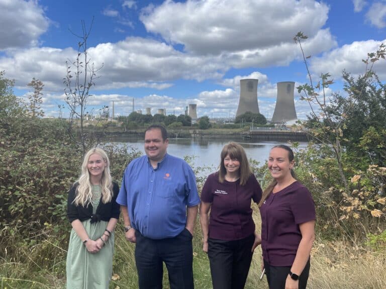 The new partners take in the Tees scenery