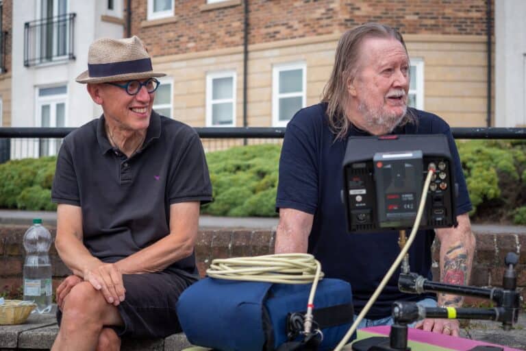 Wonfor (right) with Lindisfarne's Ray laidlaw. Lindisfarne/Facebook