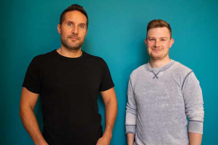 Pixel Kicks' Chris Buckley, left, and Jamie Bray
