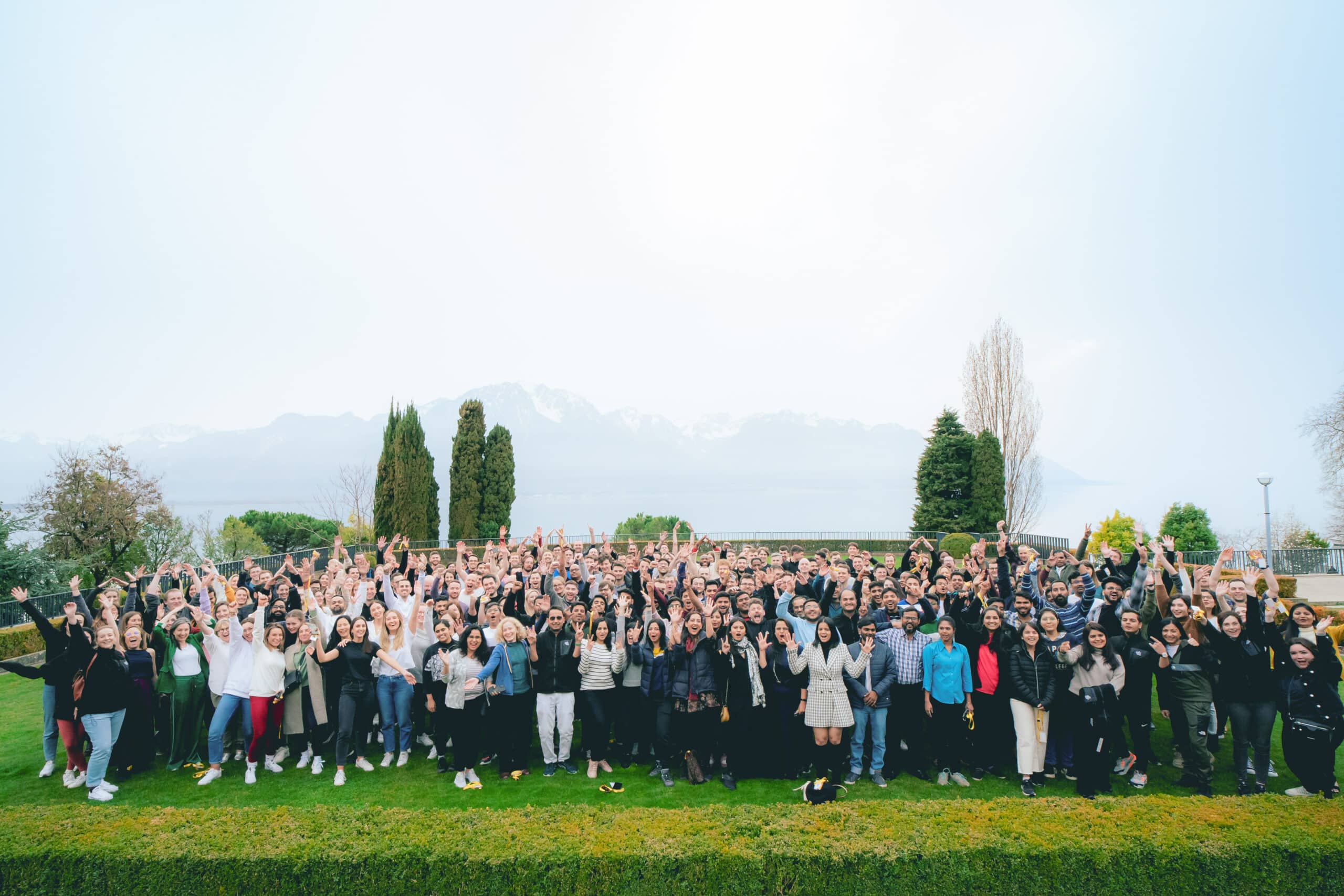 All of Peak's teams meeting up on a trip to Switzerland.