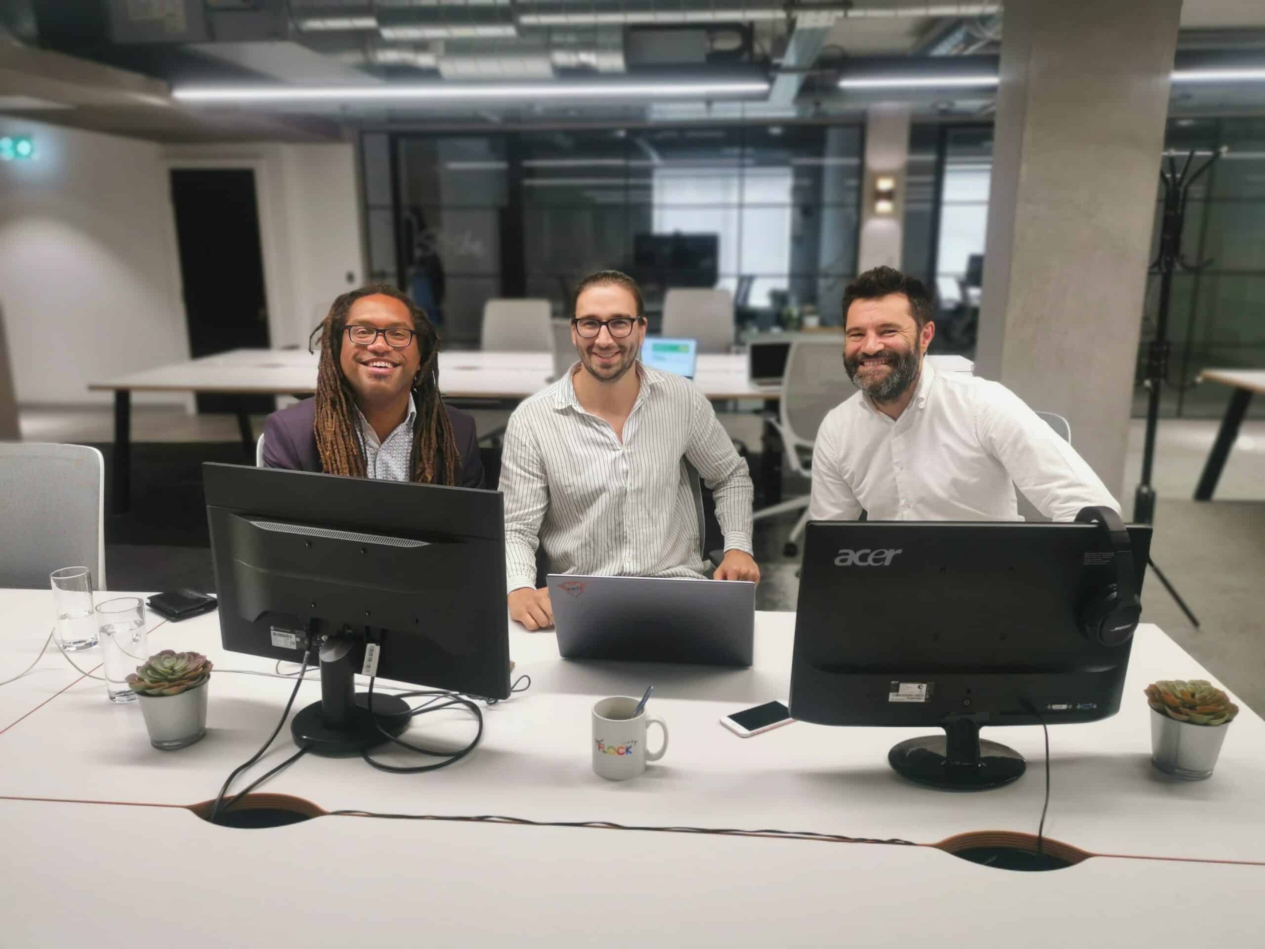 (L-R) Dan Sodergren, Michal Wisniewski and Chris Marsh at Your FLOCK