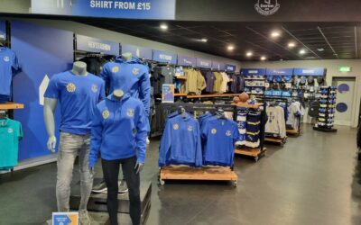 Kick It Out-wear in the Everton club shop