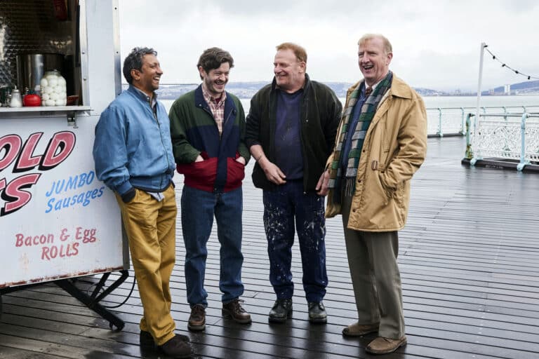 l-r: Phaldut Sharma, Iwan Rheon, Mark Lewis Jones, Steffan Rhodri
