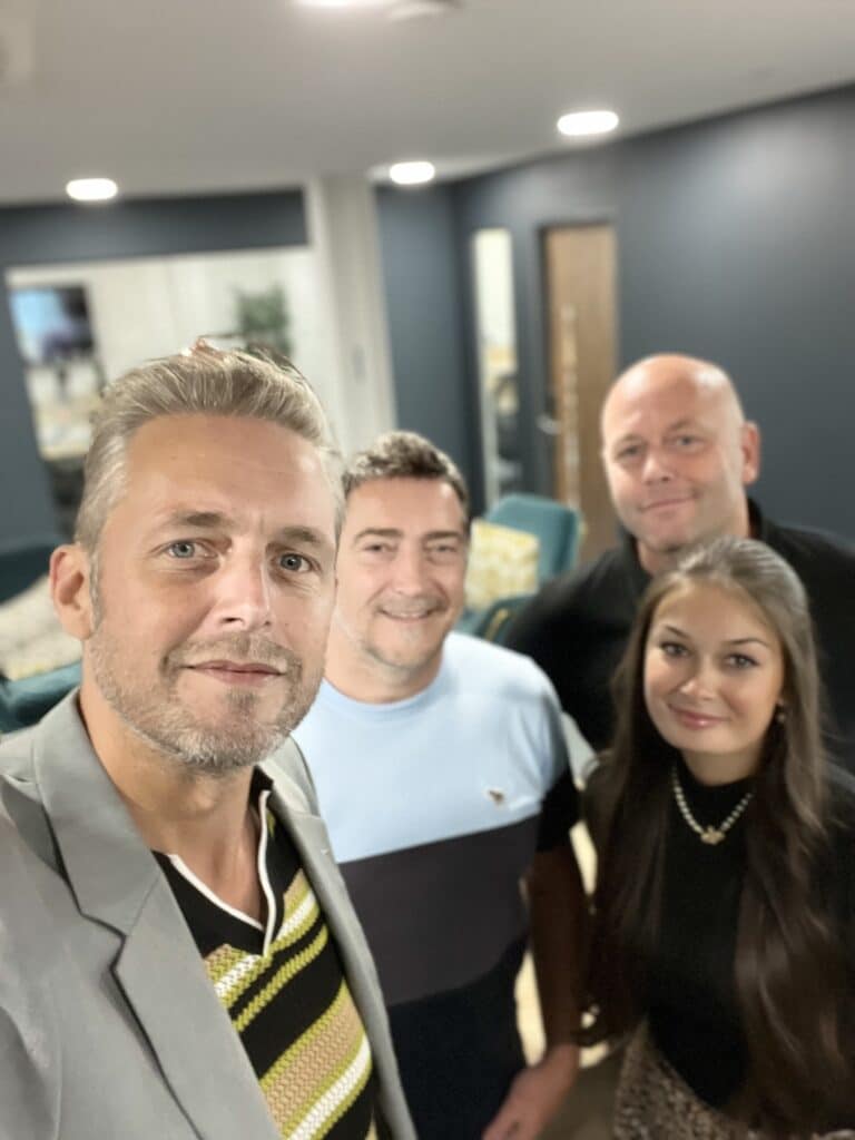 The Tomoro team Stuart Arundel second left)