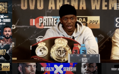 KSI at a preview event for his forthcoming fight, YouTube/DAZN