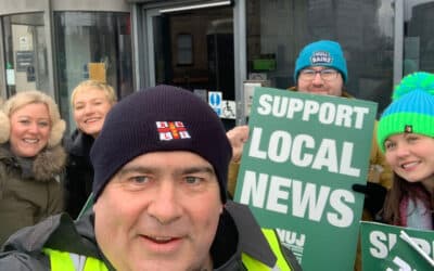 Hull picket in March, courtesy NUJ