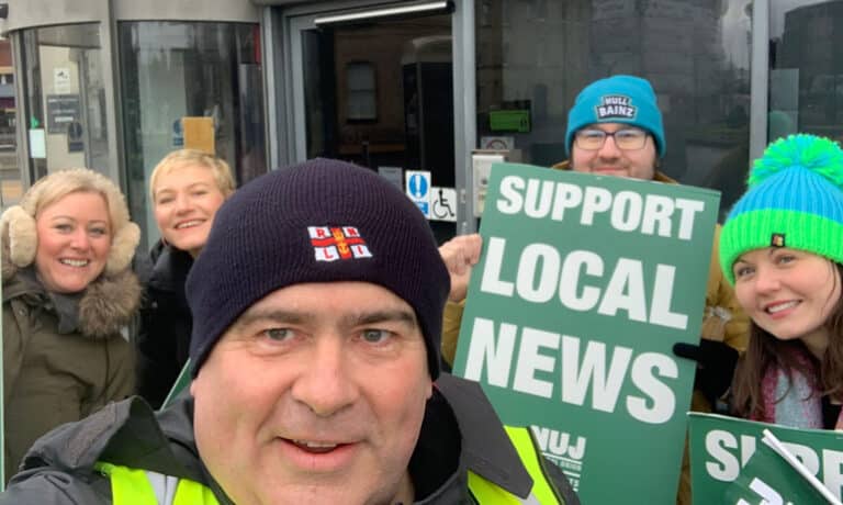 Hull picket in March, courtesy NUJ