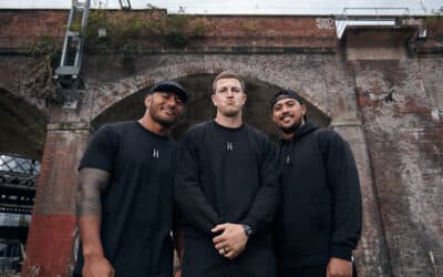 Looseheadz ambassadors Manu Tuilagi, Sam James, Denny Solomona (l-r)