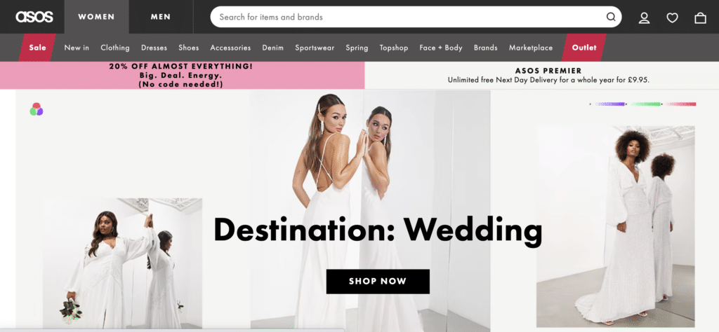 Asos clothing sales website
