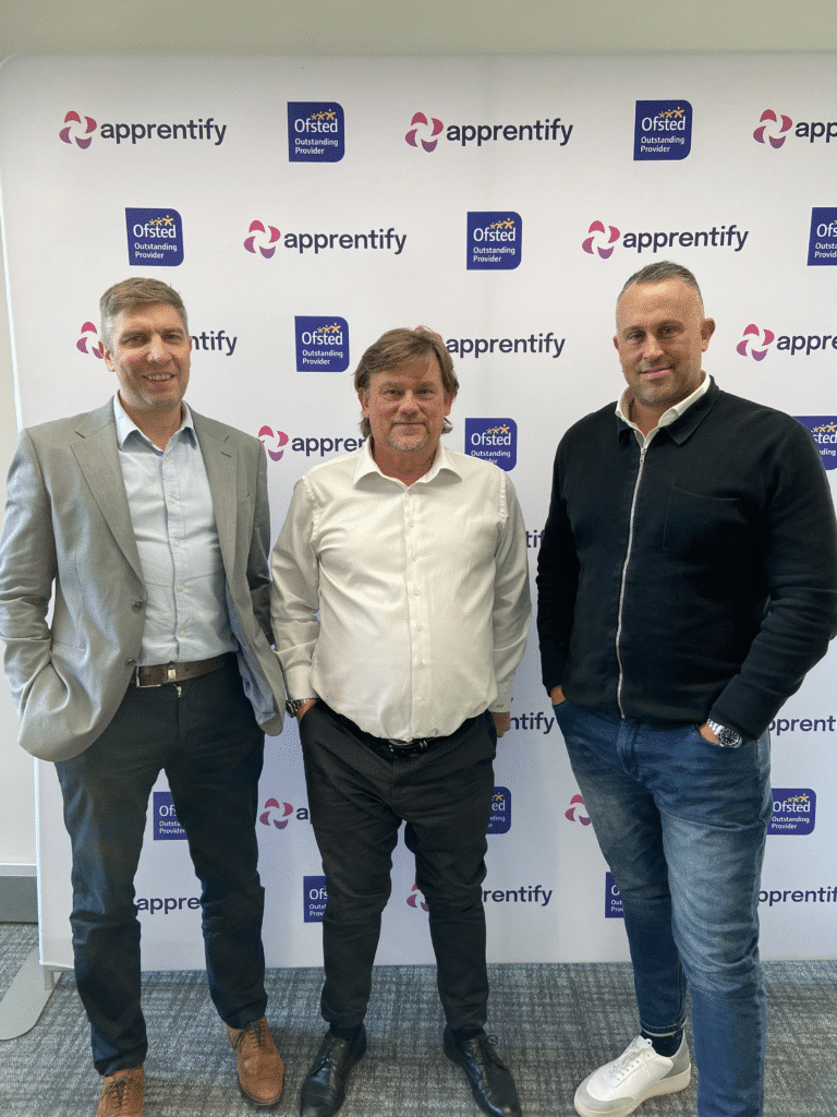 Apprentify's Paul Drew, Jonathan Fitchew and Sam Field (l-r) at Upskilla's launch
