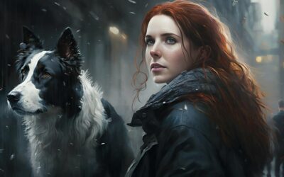 Charlotte Walker and Bronte the dog, by Neil Burn
