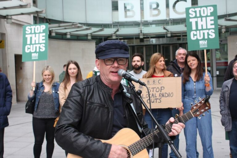 Justin from Beldon Haigh on the BBC picket line