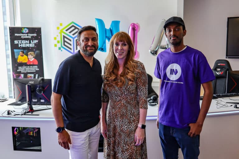 Mo Isap, Angela Rayner and Abdi Ahmed (l-r)