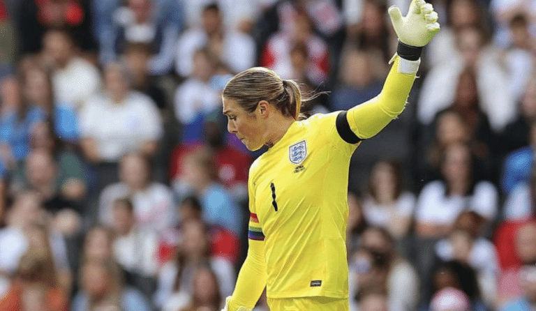 Mary Earps playing for England, courtesy Mary Earps/Twitter