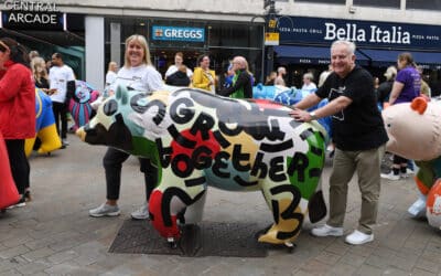 Joanne Waddington And Mark Davies From ThinkOTB With Bear, Bloom