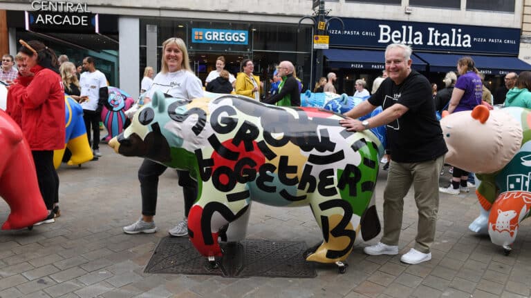 Joanne Waddington And Mark Davies From ThinkOTB With Bear, Bloom