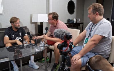 Neil Atkinson & John Gibbons From The Anfield Wrap Interview Jurgen Klopp In Boston, USA In 2019