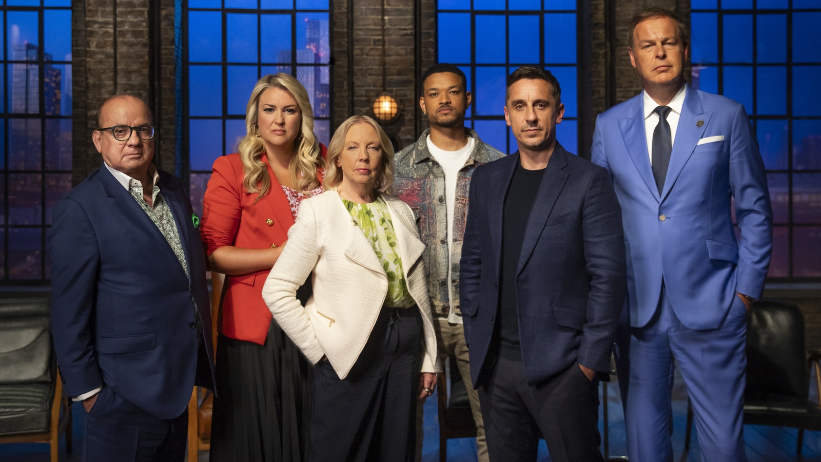 First look Gary Neville and Emma Grede on the set of Dragons