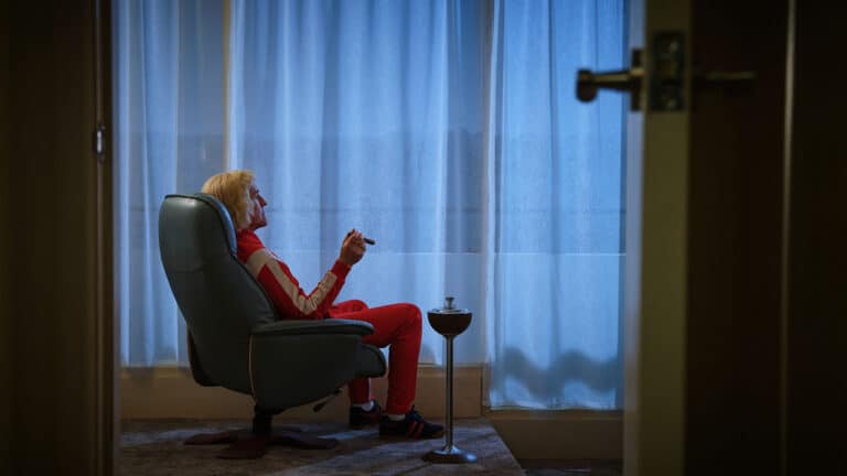 Steve Coogan as Jimmy Savile, courtesy BBC