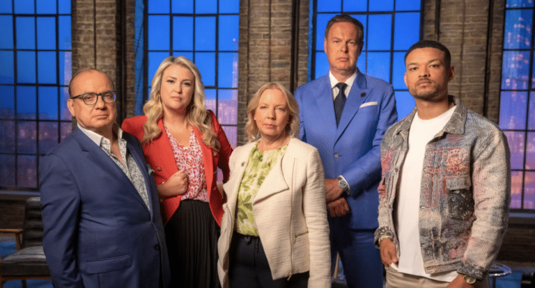 The Dragons Touker Suleyman, Sara Davies, Deborah Meaden, Peter Jones and Steven Bartlett (BBC Studios/ Simon Pantling)