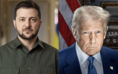 Volodymyr Zelensky and Donald Trump