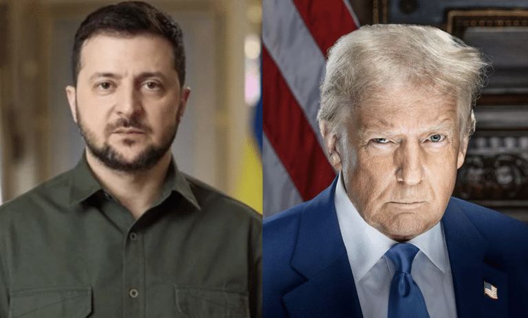Volodymyr Zelensky and Donald Trump